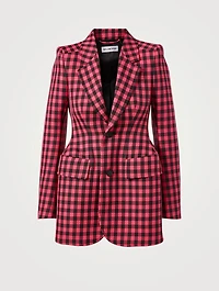 Hourglass Blazer Gingham Print