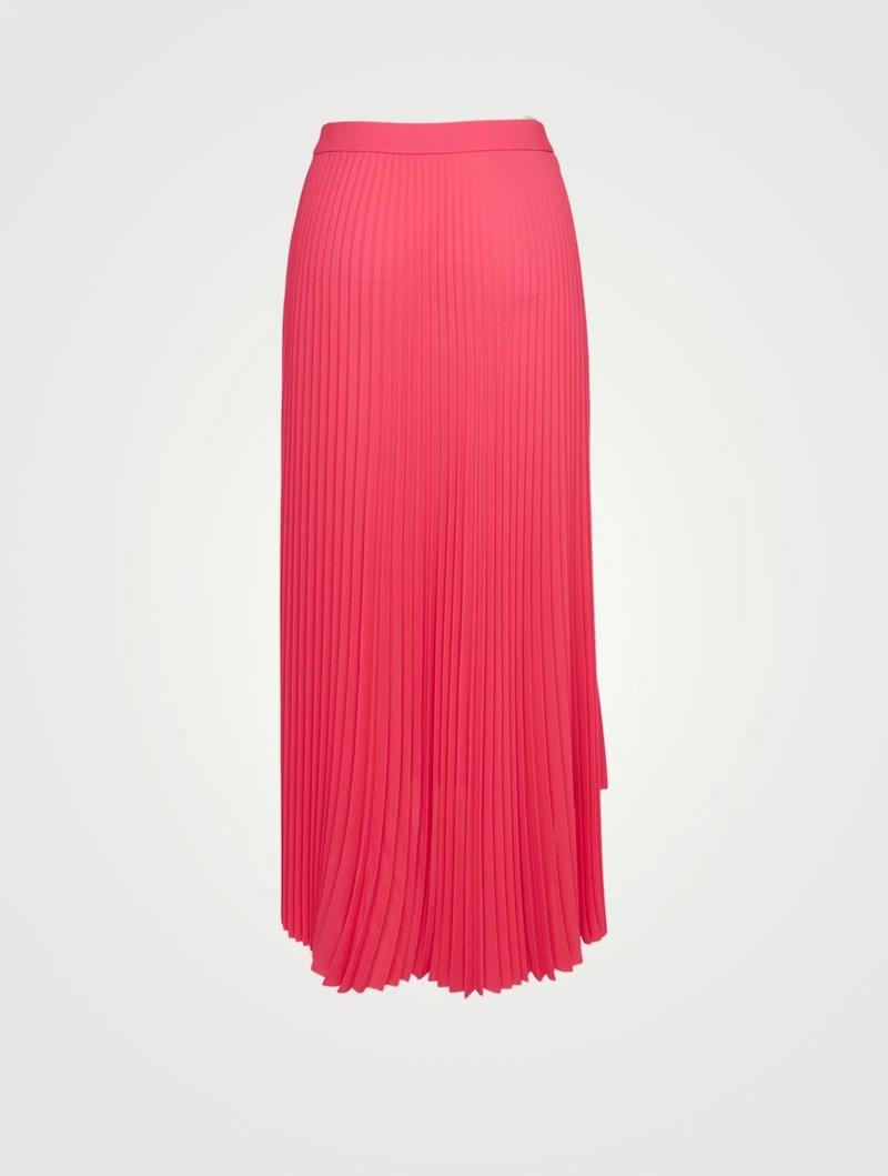 Asymmetric Pleated Midi Skirt