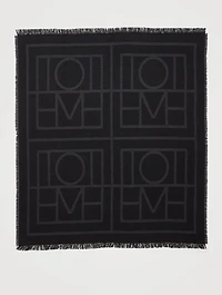 Como Wool And Cashmere Monogram Blanket Scarf