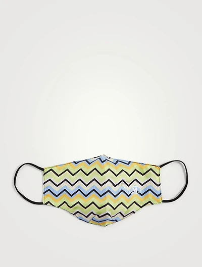 Silk Face Mask In Zig-Zag Print