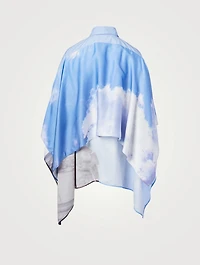 Cotton Shirt With Printed Back Scarf
