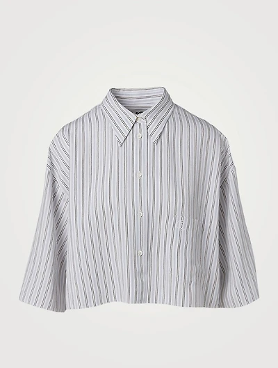 Cropped Shirt Striped Print