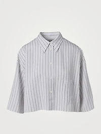 Cropped Shirt Striped Print