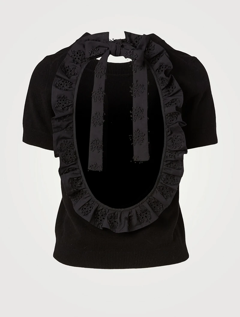 Florence Cashmere And Wool T-Shirt With Open Back