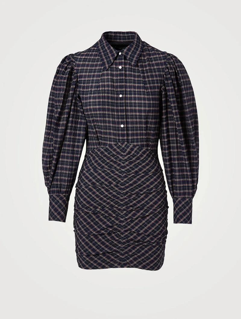 Filanua Cotton And Silk Mini Dress Check Print