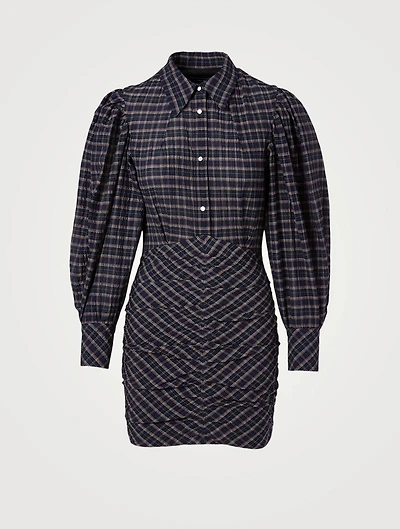 Filanua Cotton And Silk Mini Dress Check Print