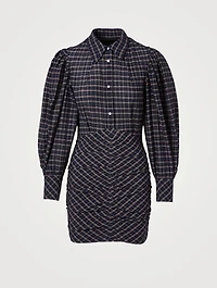Filanua Cotton And Silk Mini Dress Check Print