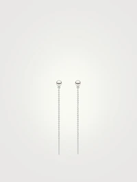 Trend 18K Gold Pearl Chain Drop Earrings With Diamonds