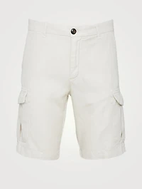 Cotton And Linen Cargo Shorts