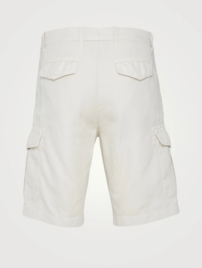 Cotton And Linen Cargo Shorts