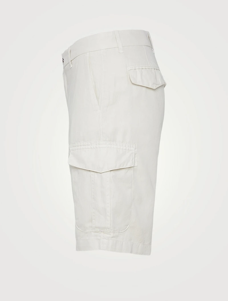 Cotton And Linen Cargo Shorts
