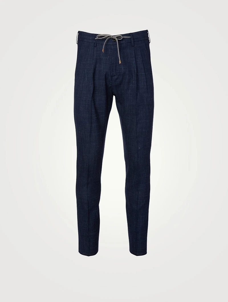 Wool Silk And Linen Jogger Pants