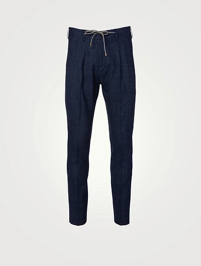 Wool Silk And Linen Jogger Pants