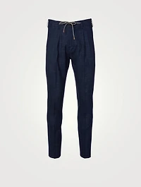 Wool Silk And Linen Jogger Pants