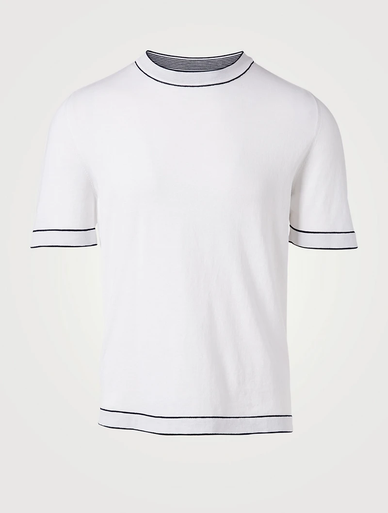 Cotton T-Shirt With Tipping