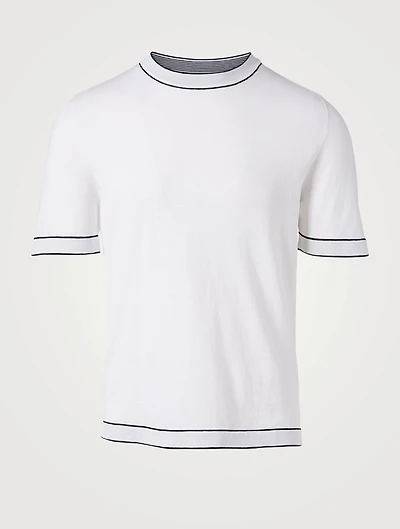 Cotton T-Shirt With Tipping