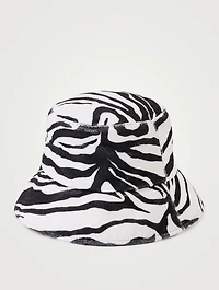 Wave Terry Bucket Hat Zebra Print