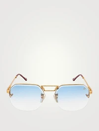 CEO Bevel Drill Mount Aviator Sunglasses