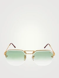 CEO Bevel Drill Mount Aviator Sunglasses