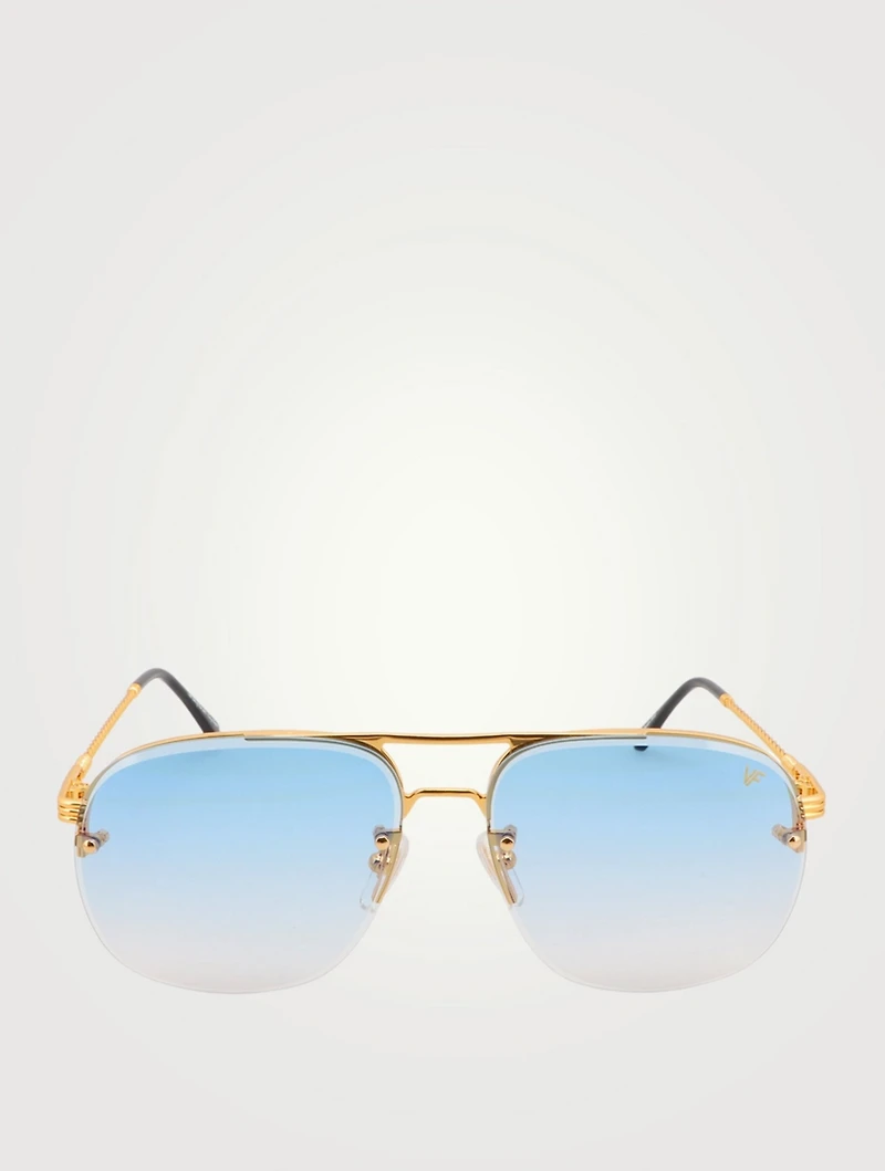 Snatch Bevel Drill Mount Aviator Sunglasses