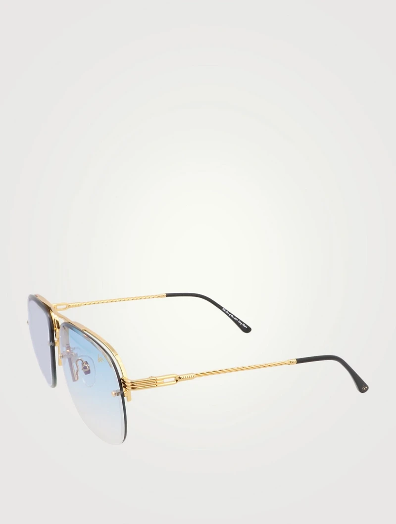 Snatch Bevel Drill Mount Aviator Sunglasses
