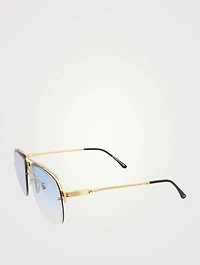 Snatch Bevel Drill Mount Aviator Sunglasses