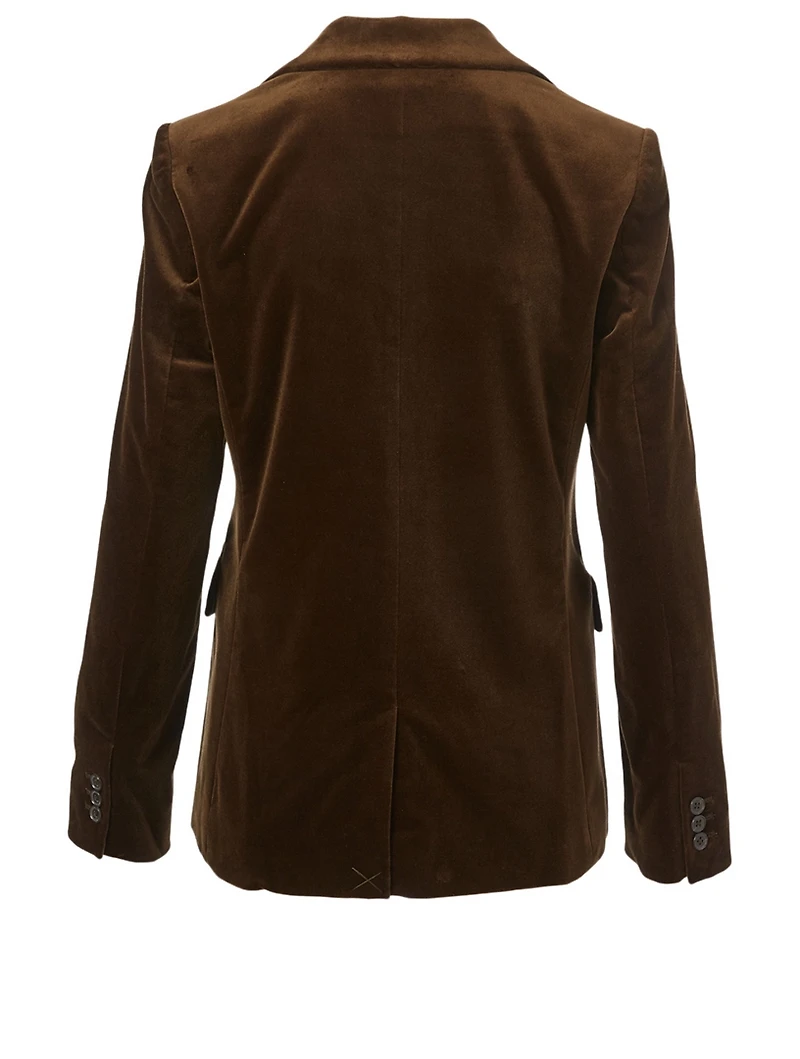 Velvet Single-Breasted Blazer