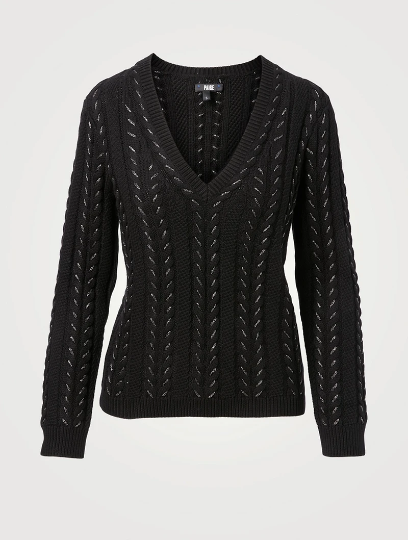 Dorthea Metallic V-Neck Sweater