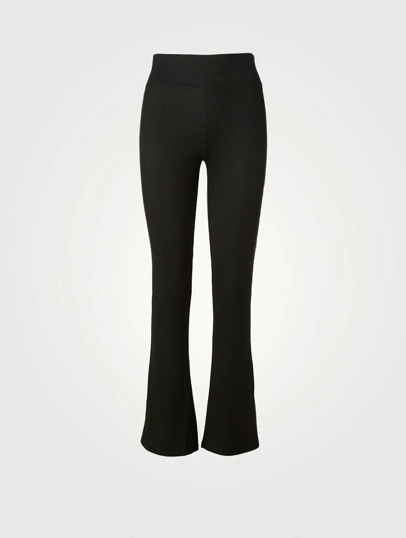 Ribbed Knit Flared Pants