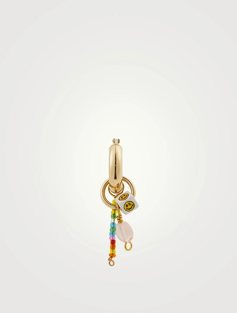 18K Goldplated Smiley Hoop Earring