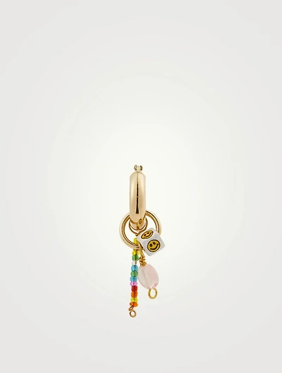 18K Goldplated Smiley Hoop Earring