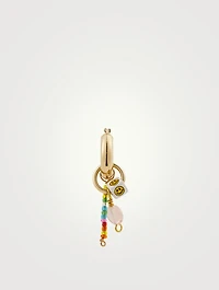 18K Goldplated Smiley Hoop Earring