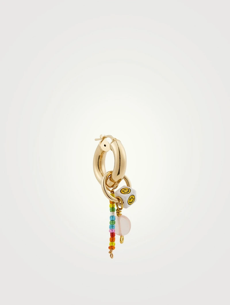 18K Goldplated Smiley Hoop Earring