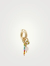 18K Goldplated Smiley Hoop Earring