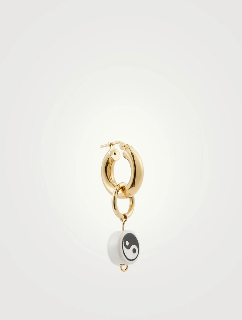 18K Goldplated Ying Yang Hoop Earring