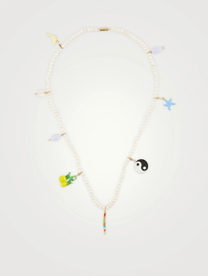 Love Parade Pearl Charm Necklace
