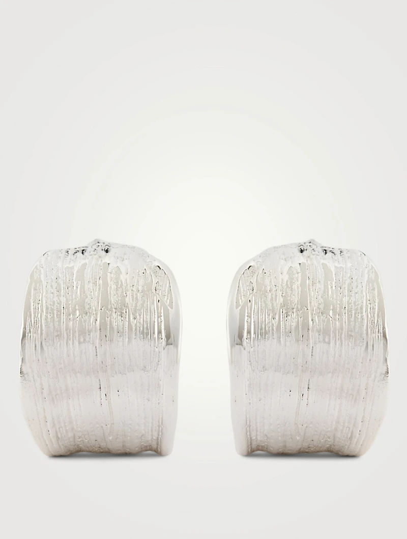 Silver Coral Hoop Earrings