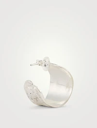 Silver Coral Hoop Earrings