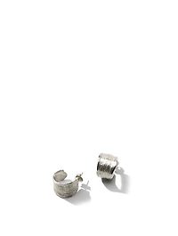 Silver Coral Hoop Earrings