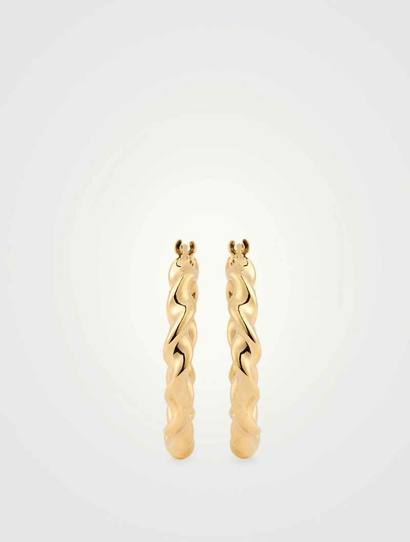 Tornado 18K Gold Plated Hoops Earrings