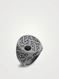 Ara Silver Oval Ring With Side Gemstone