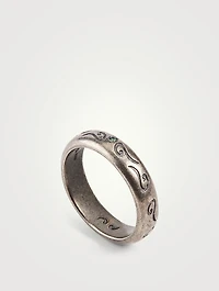 Ara Tohu Silver Bold Band Ring With Tsavorite