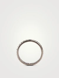 Ara Tohu Silver Band Ring With Blue Sapphire