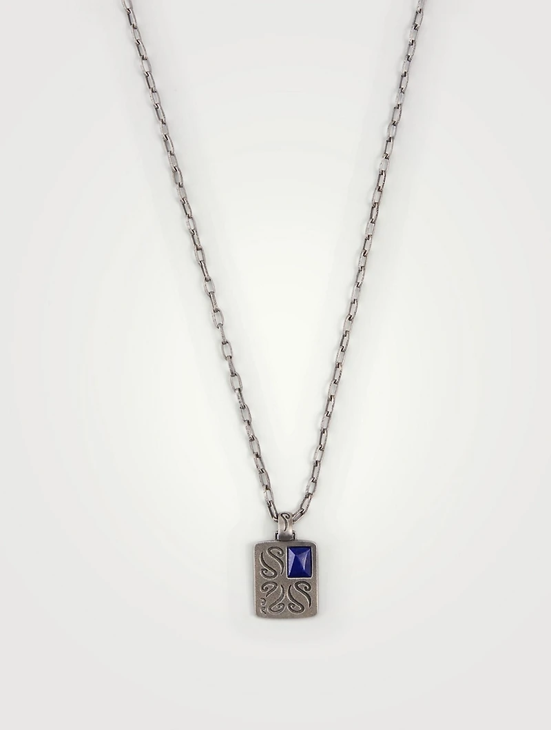 Ara Silver Pendant Necklace With Lapis Lazuli
