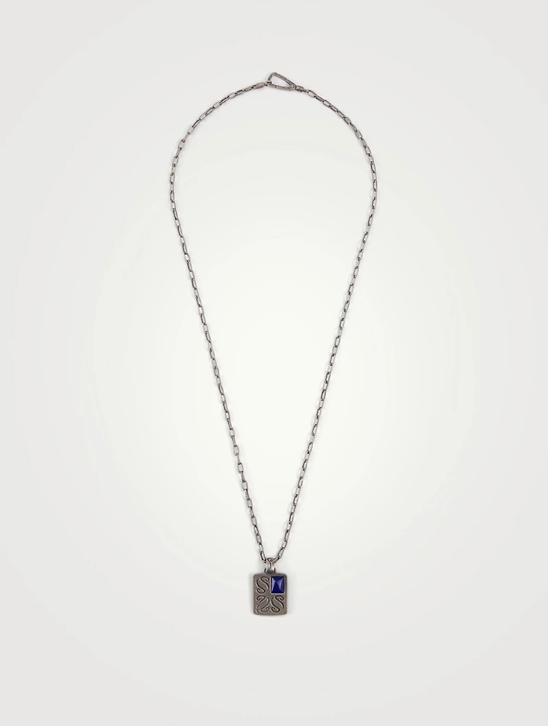 Ara Silver Pendant Necklace With Lapis Lazuli