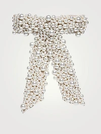 Donna Faux Pearl Bow Barrette
