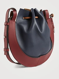 Small Horseshoe Leather Bucket Bag