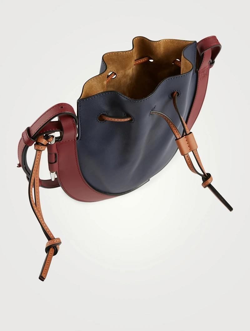 Small Horseshoe Leather Bucket Bag