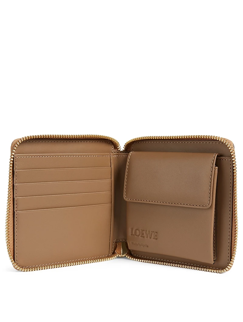 Puzzle Leather Square Zip Wallet