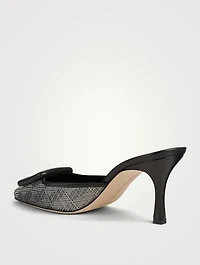 Maysale 70 Metal Weave And Leather Mules